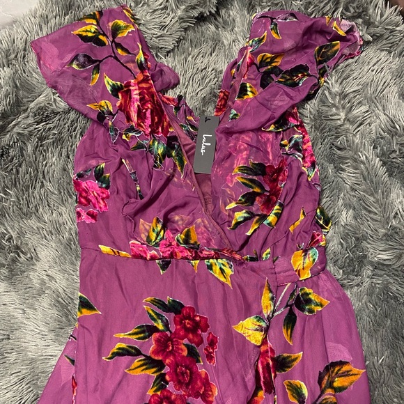 Floral Velvet Wrap Midi Dress - Picture 3 of 3